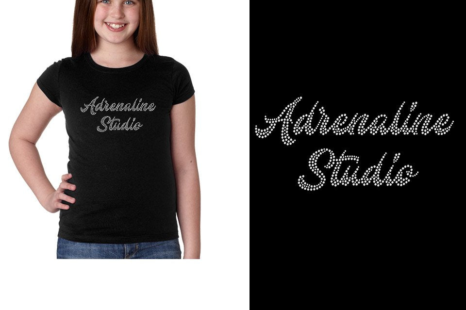 Rhinestones Adrenaline Studio stones 1-color Youth Girls' Princess T-Shirt