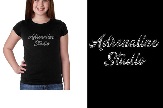 Rhinestones Adrenaline Studio stones 1-color Youth Girls' Princess T-Shirt