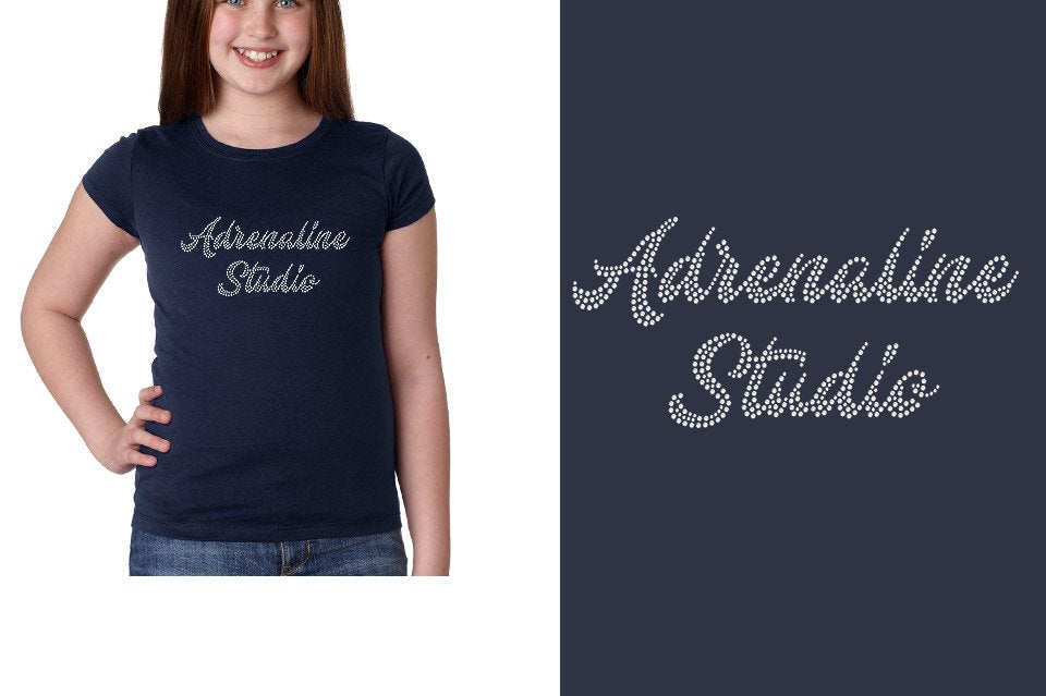 Rhinestones Adrenaline Studio stones 1-color Youth Girls' Princess T-Shirt