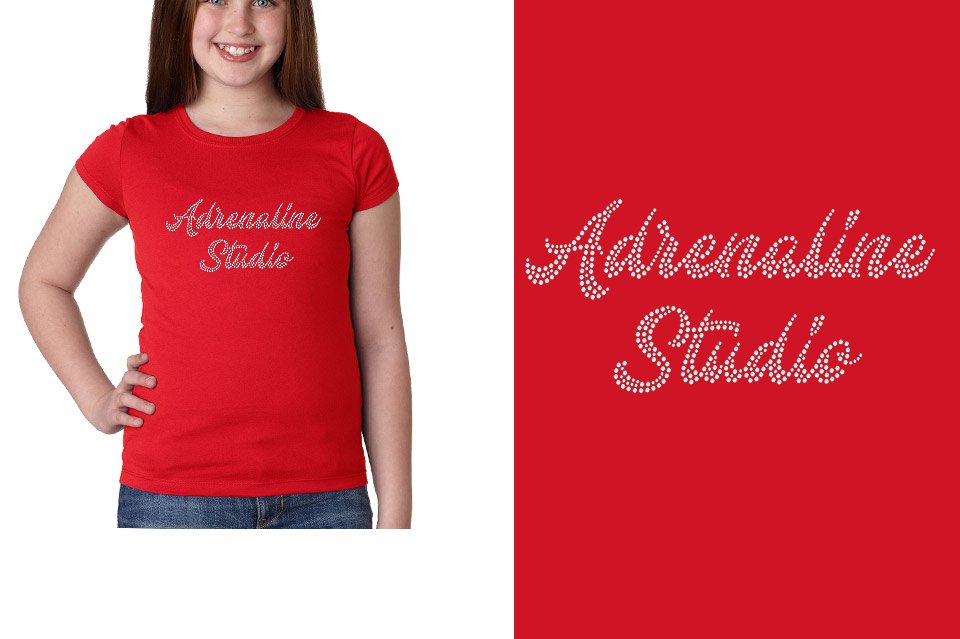 Rhinestones Adrenaline Studio stones 1-color Youth Girls' Princess T-Shirt