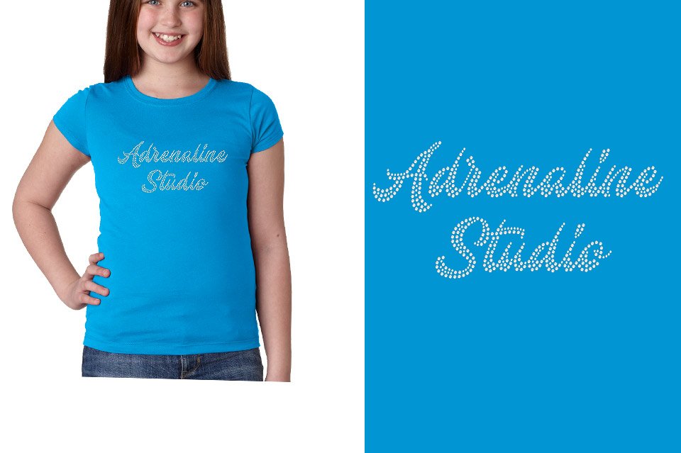Rhinestones Adrenaline Studio stones 1-color Youth Girls' Princess T-Shirt