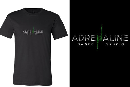 Rhinestones Adrenaline Dance Studio logo stones Unisex t-shirt